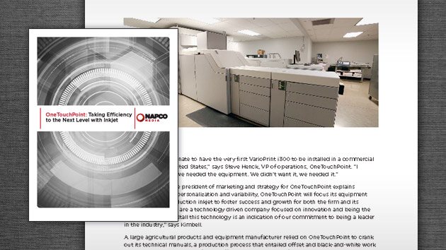 OneTouchPoint: Taking Efficiency to the Next Level with Inkjet